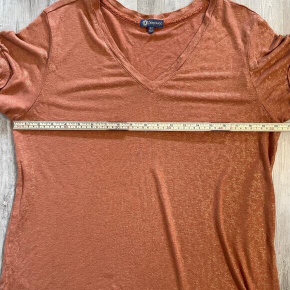 Democracy Rust V-Neck Blouse - Picture 6 of 13